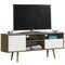 Modern Tv Stand/Console Cabinet 3 Shelves Storage Drawer Splayed Leg Wood/White